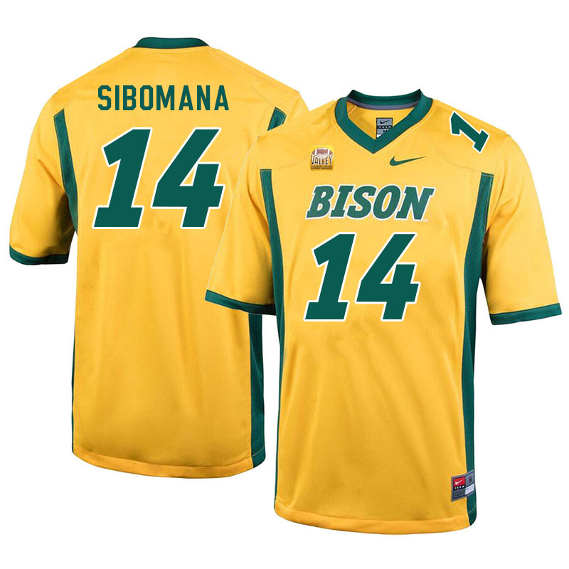 Men #14 Enock Sibomana North Dakota State Bison College Football Jerseys Sale-Yellow
